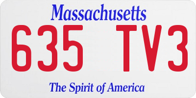 MA license plate 635TV3