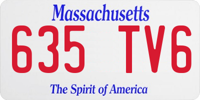 MA license plate 635TV6