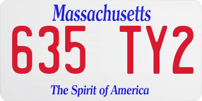 MA license plate 635TY2