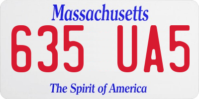 MA license plate 635UA5