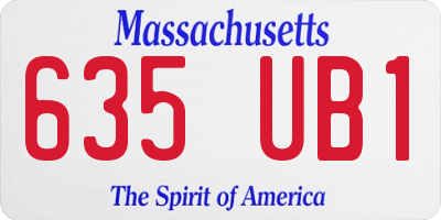 MA license plate 635UB1