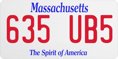 MA license plate 635UB5