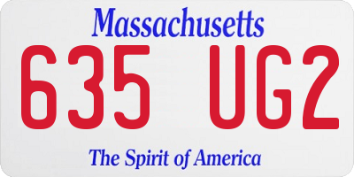 MA license plate 635UG2
