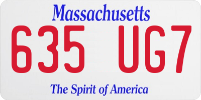 MA license plate 635UG7