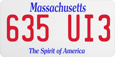 MA license plate 635UI3