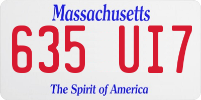 MA license plate 635UI7