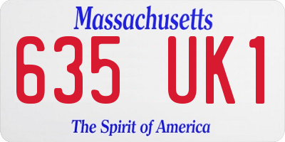 MA license plate 635UK1