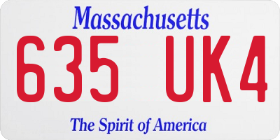 MA license plate 635UK4