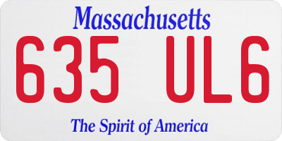 MA license plate 635UL6
