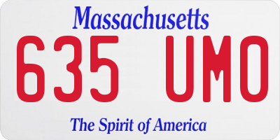 MA license plate 635UM0