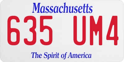 MA license plate 635UM4
