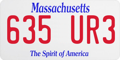 MA license plate 635UR3
