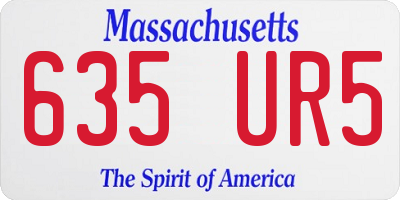 MA license plate 635UR5