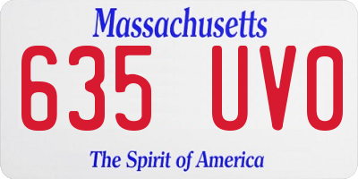 MA license plate 635UV0
