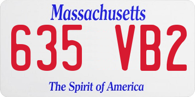 MA license plate 635VB2