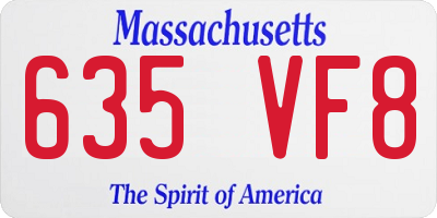 MA license plate 635VF8