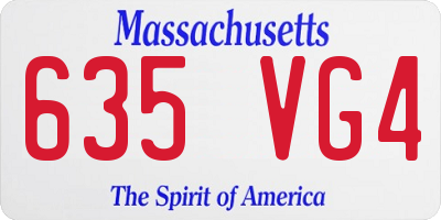 MA license plate 635VG4