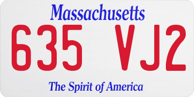 MA license plate 635VJ2
