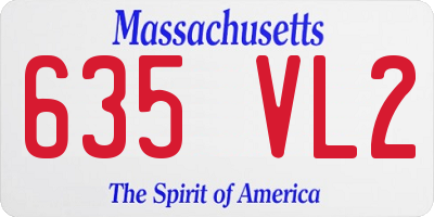 MA license plate 635VL2
