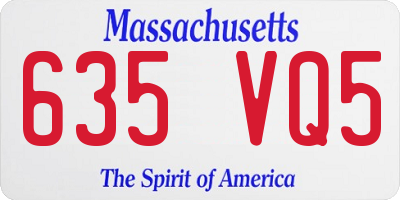 MA license plate 635VQ5