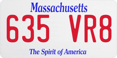 MA license plate 635VR8