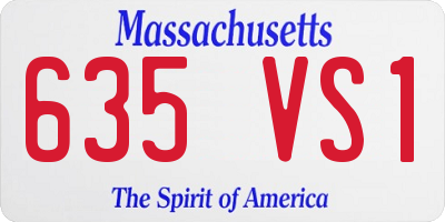 MA license plate 635VS1