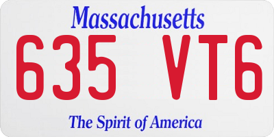 MA license plate 635VT6