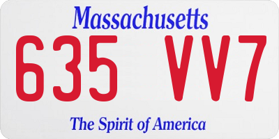 MA license plate 635VV7