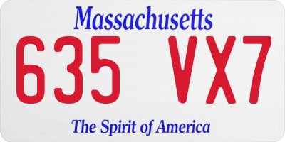 MA license plate 635VX7