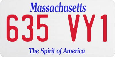 MA license plate 635VY1