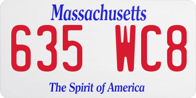 MA license plate 635WC8