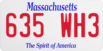 MA license plate 635WH3