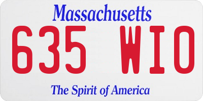 MA license plate 635WI0