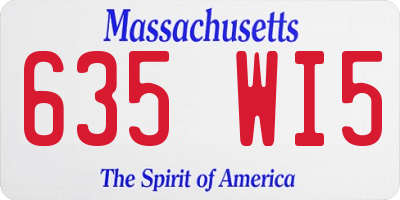 MA license plate 635WI5