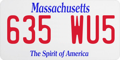 MA license plate 635WU5
