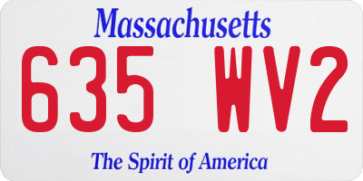 MA license plate 635WV2