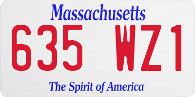 MA license plate 635WZ1