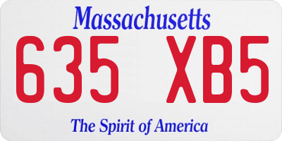 MA license plate 635XB5