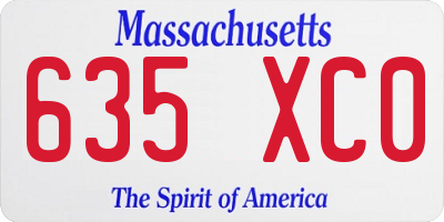 MA license plate 635XC0