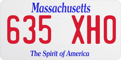 MA license plate 635XH0