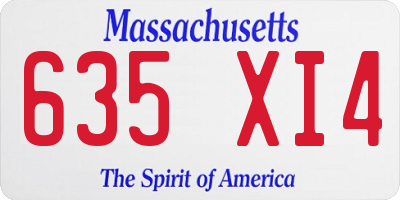 MA license plate 635XI4