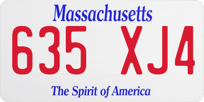 MA license plate 635XJ4