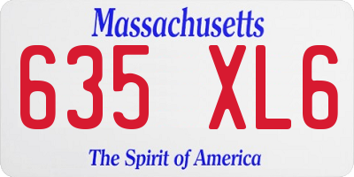MA license plate 635XL6