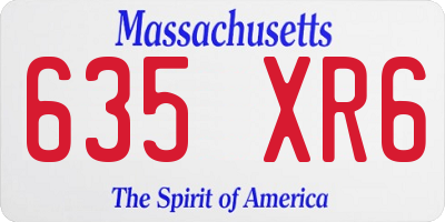 MA license plate 635XR6