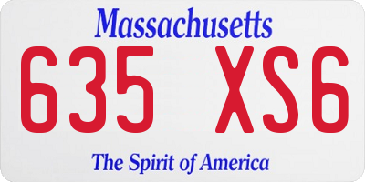 MA license plate 635XS6