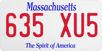 MA license plate 635XU5