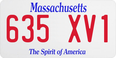 MA license plate 635XV1
