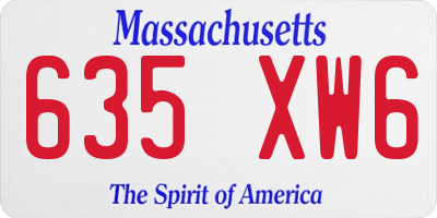 MA license plate 635XW6