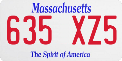 MA license plate 635XZ5
