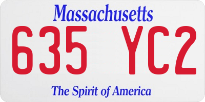 MA license plate 635YC2